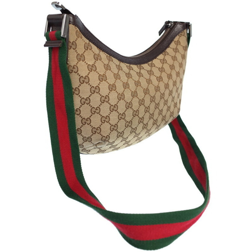 Gucci moon bag Bag Messenger half hobo Brown GG Canvas